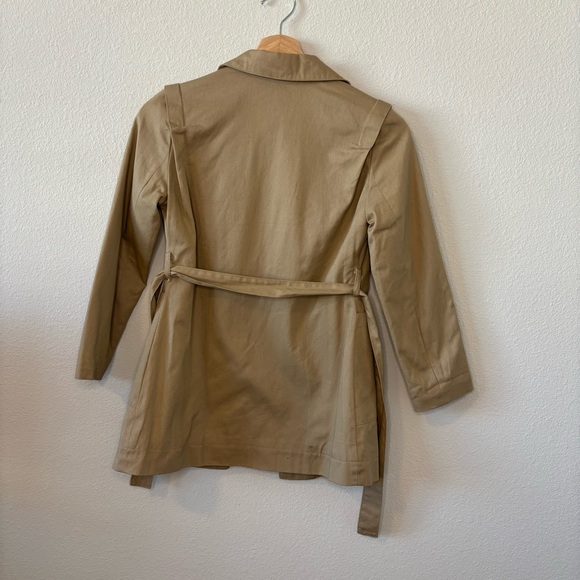 Copper Key Tan Trench Coat - Preppy Plaid Lining Jacket - Picture 2 of 7